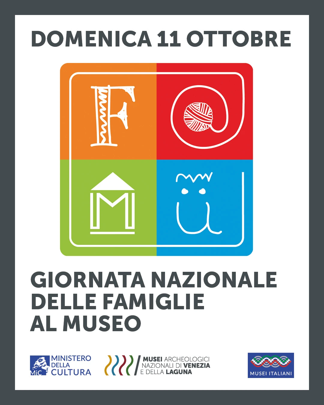 Che la sfida abbia inizio! Giochi e attività per famiglie ai Musei archeologici nazionali di Venezia e della Laguna in occasione di F@Mu Giornata delle Famiglie al Museo, 11 ottobre 2026