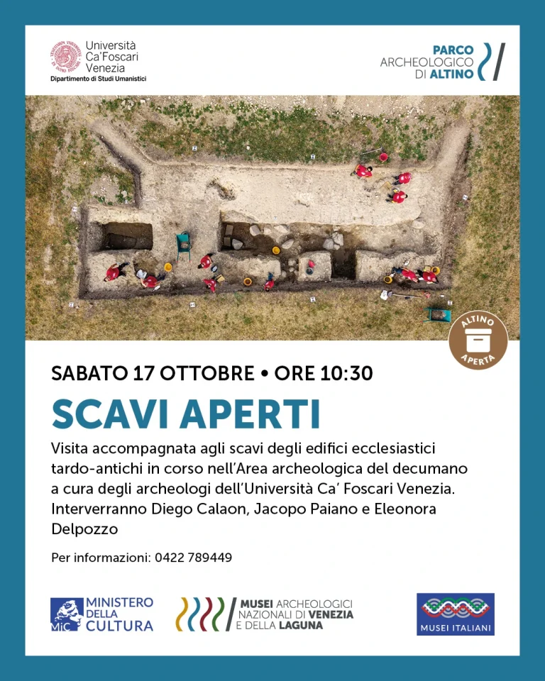 Scavi Aperti | Visita accompagnata con l'Università Ca' Foscari Sabato 17 ottobre 2026, ore 10:30 | Parco archeologico di Altino